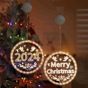 2024 Merry Christmas LED Lights Santa Claus Snowman Xmas Tree Ornaments Cristmas Decoration for Home Navidad New Year Gifts Noel L230620