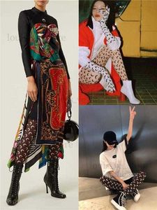 2020 Moda Yaz Sokak Giyim Kalem Pantolon Kadınlar Kıllanıyor Parlak Yüksek Bel Streç Buz İpek Baskı Ay Taytlar Sweatpants T230808