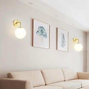 Duvar lambası Modern LED Cam Ball Sconce Oturma Odası Yatak Odası Başucu Banyo sundurma ev dekorasyonu kapalı aydınlatma fikstürü