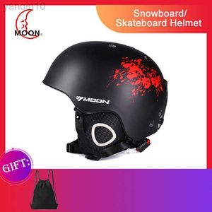 Skidhjälmar Moon Ski Hjälm Autumn Winter Adult and Children Snow Sports Safety Snowboard Skateboard Skidutrustning HKD230808