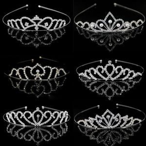 Diademi e corone di cristallo per ragazze Fascia per capelli Principessa per ragazze Ballo nuziale Corona Accessori per feste di nozze GioielliZZ