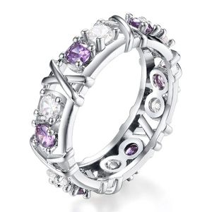 Bagues croisées de haute qualité AAA Zricon couleur argent bague de mariage pour femmes bijoux de mode