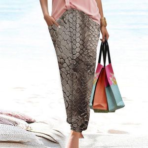 Kvinnors byxor Business Casual Women Dress for Print Harem Trousers Slip On Boho Beach Sweats