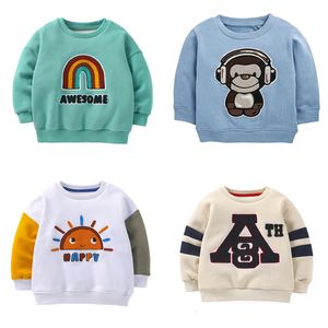 Hoodies Sweatshirts Cartoon Monkey Autumn Bright Colors Kids Clothes Boys Cotton Long Sleeves Outdoor Sweatshirt For Girs Children s 230807