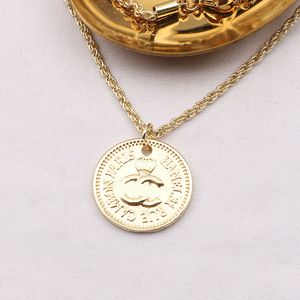 Fashion Designer Necklace Pendant Necklaces Gold Plated Stainless Steel Round Pendant Sweater Chain For Women Wedding High Quality Jewelry no box 20Style