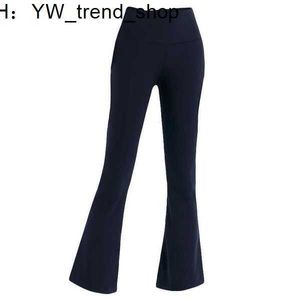 L-06 Pantaloni sportivi a gamba larga a vita alta svasati da yoga da donna Tinta unita Fianchi sottili Collant larghi da danza Ladies Gym Plus Size Leggings Pantaloni sportivi da corsa 1 Lululemen FINF