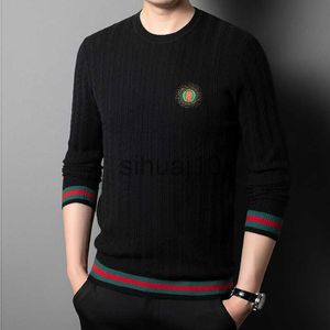 Мужские свитеры высококачественные брендовые дизайнерские вышивающие свитера с длинным рукавом мужчина O Sece Pullover Осень зимняя классическая модная вязание 2022 Новый J230808