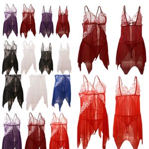 Sexy Sexy Skirt Sexy кружевая атласная ночная одежда для снаряжения пижамы набор BabyDoll Sex Costumes Эротические горячие платья экзотические платья плюс размер 230717