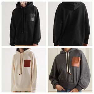 Erkek Hoodies Sweatshirts Erkek Tasarımcı Anagram Deri Tabliye Pamuk-Jersey Sweatshirts Erkek Kazak En İyi Kadınlar Pullover Hoody Klasik Femme Yenilik