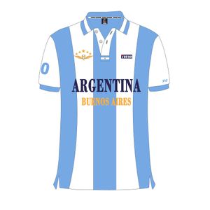 Polo da calcio Argentina per il tempo libero in cotone con vestibilità slim ricamata Calcio argentino