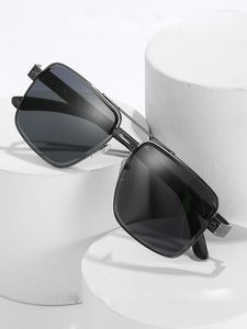 Sunglasses Luxury Cool Men Driving Glasses Goggle Summer Style Gradient Brown Vintage Pilot Sun Eyewear Punk UV400