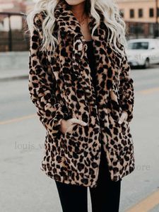 Autunno Leopard Faux Fur Coat Donna Lungo Cappotto invernale Donna Warm Ladies Fur Teddy Giacca Donna Peluche Teddy Coat Outwear T230808