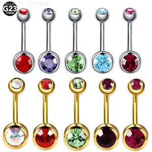 10st/set G23 Titanium Rhinestone Belly Button Ring Navel Piercing Goth Ombligo Ball Nombril Piercing Sexy Women Body Jewelry L230808