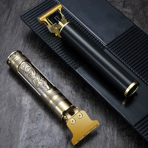 Hårtrimmer vintage T9 -maskin trådlöst hårskärare Finish Machine Beard Clipper Hair for Men Electric Shaver USB InterFAC 230808