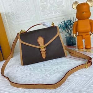 Vintage Tasarımcı Tote Kadınlar Omuz Çantası Lüks Crossbody Çantalar Klasik Kahverengi Çiçek Çöp Çanta Moda Lady Cross Vücut Cüzdanlar Kadın Totes Kadın Çanta