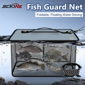 Fishing Accessories Folding Fish Guard Net Multifunction Metal EVA Bucket Fishing Box Thicken Live Fish Case Outdoor Fishing Tackle Gear XA132 230807