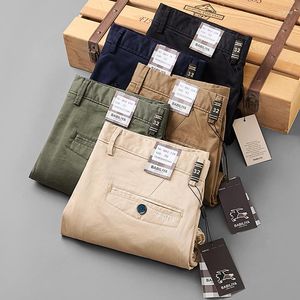 Calça Masculina Primavera E Outono Casual Masculina Negócios Stretch Elastic Jogger Coreano Clássico Fino Preto Verde Azul Masculino