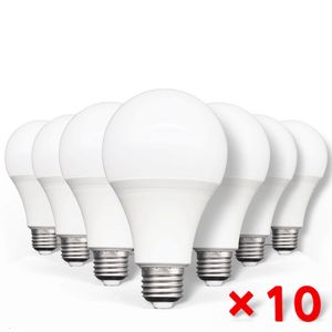 Andra hemträdgårdar 10st LED -glödlampor E27 AC220V 240V Lätt verklig kraft 20W 18W 15W 12W 9W 5W 3W LAMPADA vardagsrum Bombilla 230807