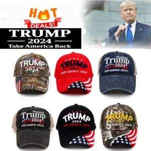 2024 Donald Trump Hat Camouflage Usa Flag Baseball Hats Kag Make America Great Again President Maga Camo Embroidery Drop Cap s