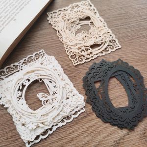 20pcs Embossed Hollow Frame Floral Material Paper Junk Journal Planner Scrapbooking Vintage Decorative DIY Craft Po