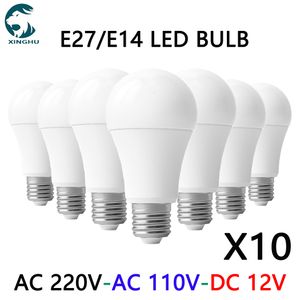 Diğer Ev Bahçesi 10 PCS LED ampul lambaları E27 E14 AC220V 110V 120V DC12V85V 24 Hafif Power20W 18W 15W 9W 5W 3W Lampada Oturma Odası 230807