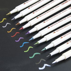 Malowanie długopisów 10 PCSLOT STA Metallic w kolorze atramentowym kredą wodą do notatnika po rysowaniu akwarela sztuki