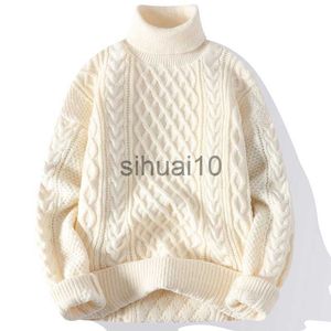 Herrenpullover Hochwertige Herren Rollkragenpullover Pullover Einfarbiger Strickpullover Herren Casual Pullover Herbst Winter Warme Strickwaren Mann J230808