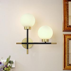 Wall Lamp Antique Bathroom Lighting Mirror For Bedroom Marble Frosting Led Light Exterior