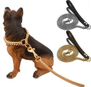 Dog Collars 60/100cm 316L Stainless Steel Leash Chain Strong Pet Traction Rope Heavy Duty Medium Large Dogs Lead Outdoor Puppy Leashes