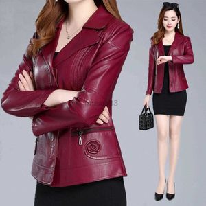 Women's Leather Faux Leather Fashion L XL XXL 3XL 4XL 5XL Leather Jacket Women Leather Coat Lady Jackets 2023 New Women's Coats Outerwear HKD230808