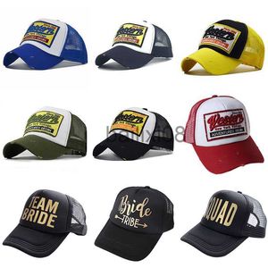 Ball Caps unisex vintage mody litery haftowane hip -hopowe sunhat kamuflaż mężczyzn kobiet baseball czapka oddychająca mesh trucker hat J230807