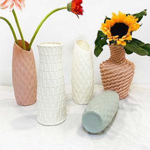 Planters Pots Plastik Bunga Anti-Keramik Rumah Tahan Pecah Rumah Pot Rotan Imitasi Eropa Pengaturan Keranjang Sederhana