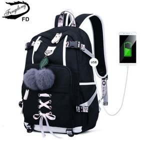 Школьные сумки Fengdong Korean Style High School рюкзак для подростков Fashion Black White Girls Girls School Back Mite Book Bag 230807