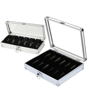 Uhrenboxen Hüllen 6/12 Rasterfächer Nützliche Schmuck-Armbanduhren-Halter-Display-Aufbewahrungsbox Aluminium Luxuriöses quadratisches Gehäuse Uhrenhalter-Box-Organizer 230807