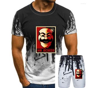 メンズトラックスーツMr Schizo V for Vendetta TshirtヴィンテージポスターグラフィックムービーTシャツコットンファッションレジャーストリートお父さんTee Camisas