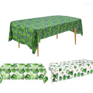 Table Cloth Tropical Green Palm Leaf Rectangular Tablecloth Wedding Decoration Summer Floral Dining Cover For Party Picnic Decor
