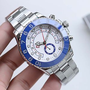 Mens Watch Blue Dial Ice out Watchs Gold Watches Men Yachtmaster II Diamond Luxury Mechanical Wristwatch 44mm 자동 이동 최고 브랜드 High Role Watch Date