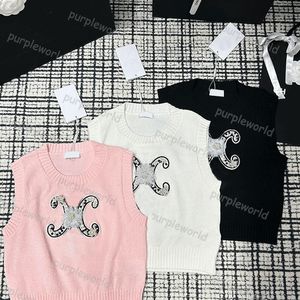 Bomber Camiseta Feminina Colete De Malha Designer Regata Bordada Sem Mangas Respirável Malha Jumper Blazer
