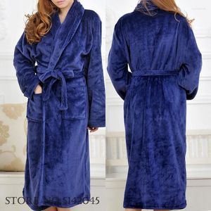 Women's Sleepwear Winter Thickened Flannel Robe Women Warm Long Kimono Bathrobe Gown Nightdress Loose Coral Fleece Homewear Lounge Wear