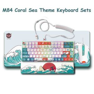 XVX M84 Coral Sea Wireless/Wired Mechanical Keyboard Hot Swappable Compact 84 Keys Gaming Keyboard RGB Backlit Custom Gateron HKD230808