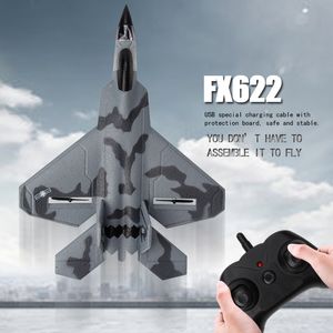 ElectricRC Aircraft RC Planes FX622 FX822 Plane 24G Radio Control Aliante Remote Fighter Airplane Giocattoli da esterno per ragazzi 230807