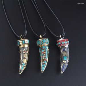 Pendant Necklaces WEIYU Ox Horn Necklace Tribal Fashion Vintage Ethnic Long Jewelry Nepal For Women Men