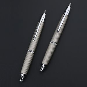 Fountain Pens Majohn A1 Press Fish Scale Striped Metal Engraving Pen Clipno Clip Ink Office School Writing Gift 230807