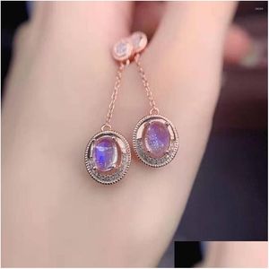 2024 Stud Earrings 14K Solid Gold Amethyt Gemstone Fine Jewelry For Women Luxury Gift 14 K Plated Ear Rings Bohemia Earing Drop De Dhgarden Dho93