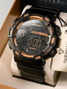 Wristwatches Mark Fairwhale Watch Men Black Tech Student Trend Waterproof Luminous Electronic Sports