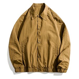 Herrjackor sommar vintage jacka män överdimensionerad baggy coat mode koreansk gata kausal knapp ytterkläder kläder toppar manlig kvinna plus storlek 230807