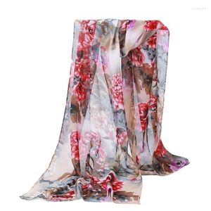 Sciarpe 160 50 cm Moda Donna Sciarpa di chiffon Lungo avvolge e scialli da donna Lady Primavera Autunno Estate Bandana di seta Hijab Stole