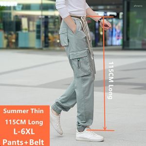 Calça masculina Cargo Tall Guy Exra Long 115CM Summer Joggers 6XL 5XL Men Boys Students Black Khaki Young Male Slim Fit Plus Size