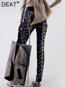 Women S Pants S Deat Fashion Pencil Pant Slim Mid Weist Metal Ring Strap Solid Color Broursers Autumn 2023 7AB351 230808