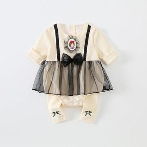 Strampler Herbst Prinzessin Baby Mädchen Bodys Langarm Druck Kinder Körper anzug Kind Kleidung 230808